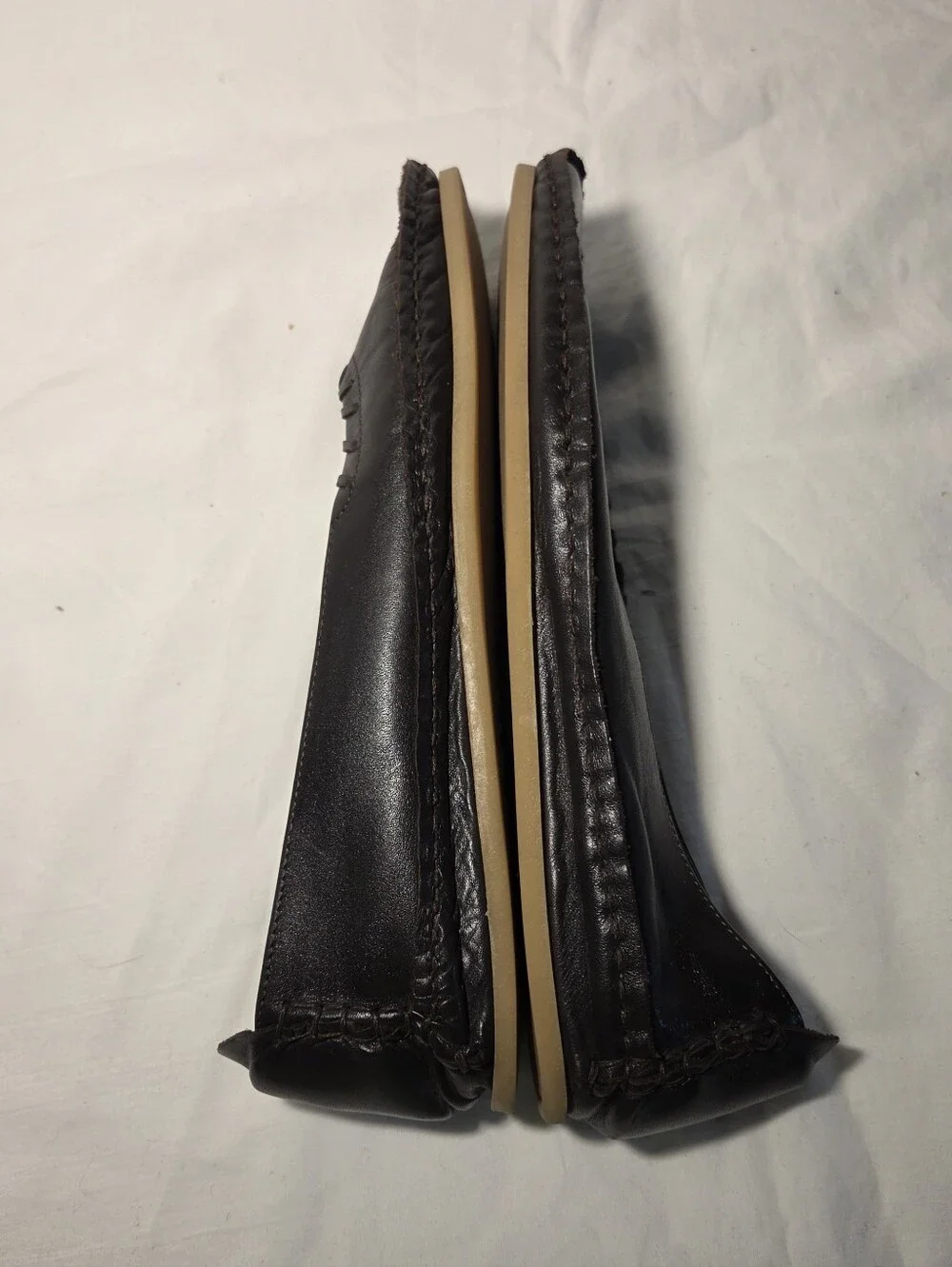 Soul of Africa Dark Brown Leather Square Toe Flats Euro 40
